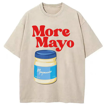 Personality fashion More Mayo Washed T-Shirt