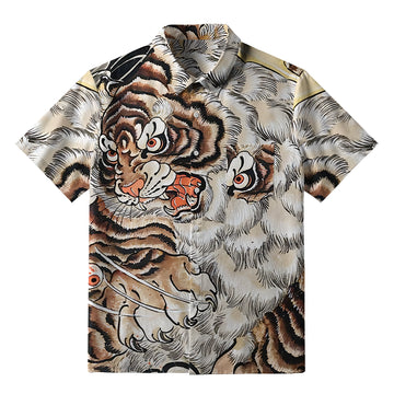 Personality fashion  Fierce Tiger Roar Button-up Shirt
