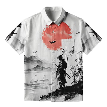 Personality fashion  Samurai At Sunset Button-up Shirt