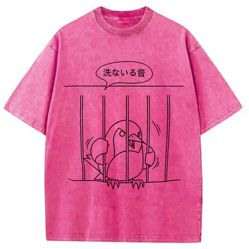 Personality fashion Angry Bird Washed T-Shirt