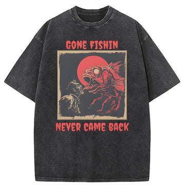 Personality fashion Zombie Fish Washed T-Shirt