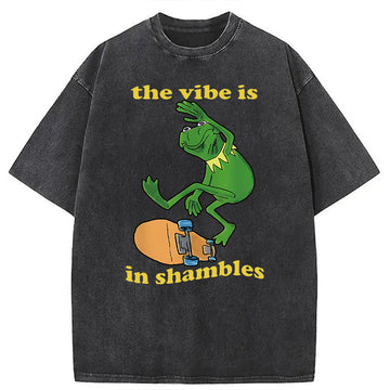 Personality fashion Vibe in Shambles Washed T-Shirt