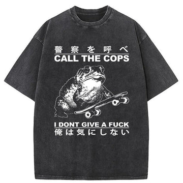Personality fashion I Don't Care Washed T-Shirt