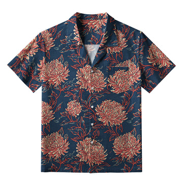 Personality fashion  Blooming Chrysanthemums Aloha Hawaiian Shirt
