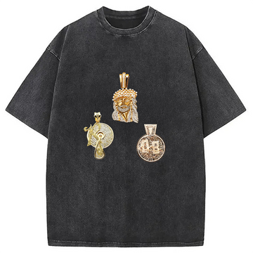 Personality fashion Whos the Best MC Pendant Washed T-Shirt