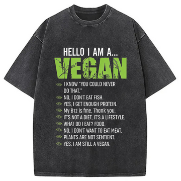 Personality fashion Funny Sarcastic Vegetarian Washed T-Shirt