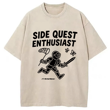 Personality fashion Side Quest Washed T-Shirt