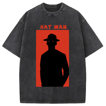 Personality fashion Hat Man Washed T-Shirt