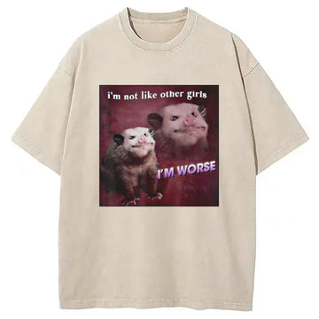 Personality fashion I'm Not Like Other Girls Washed T-Shirt