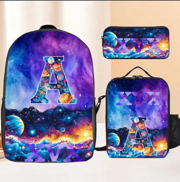 Splendid Milky Way Galaxy Customized Schoolbag - Personalized Initial and Name Backpack - Back-to-school Season