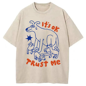Personality fashion It's Ok Trust Me Washed T-Shirt
