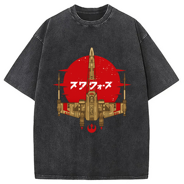 Personality fashion Ancient Starfighter Vintage Washed T-Shirt