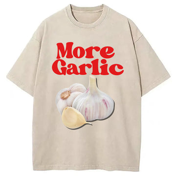Personality fashion More Garlic Washed T-Shirt