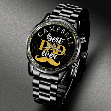 CAMPBELL - Black Fashion Watch Custom Your Name, Best Family Gifts