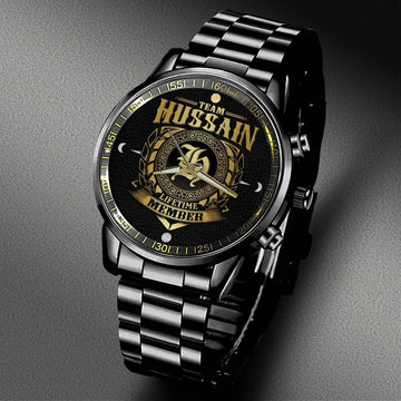 HUSSAIN - LIFETIME MEMBER - Black Fashion Watch Custom Your Name, Best Family Gifts