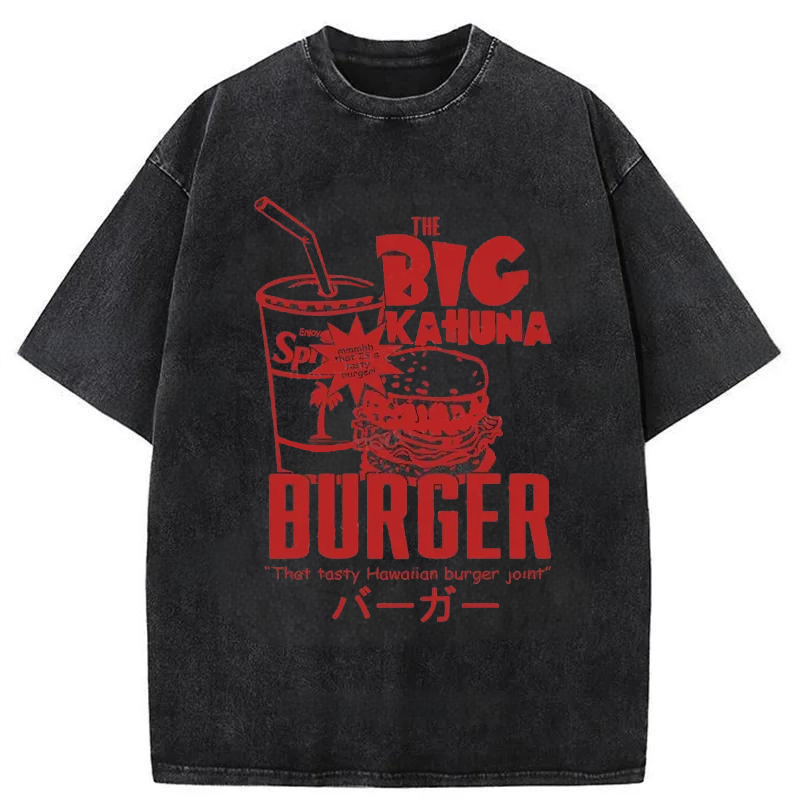 Personality fashion Tasty Hawaiian Burger Washed T-Shirt