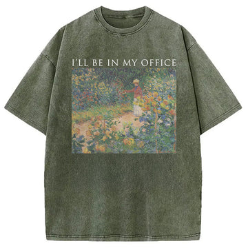 Personality fashion I'll Be In My Office Washed T-Shirt