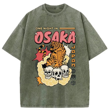 Personality fashion Osaka Tiger Washed T-Shirt