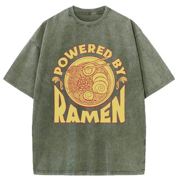 Personality fashion Ramen Japanese Food Washed T-Shirt
