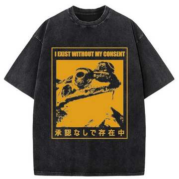 Personality fashion Unauthorized Existence Washed T-Shirt