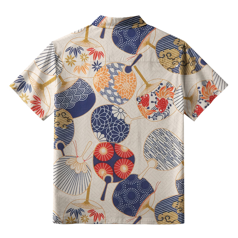 Japanese Uchiwa Flat Fan Aloha Hawaiian Shirt