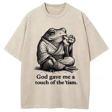 Personality fashion God Gave Me A Touch Of The tism Washed T-Shirt