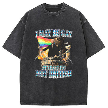 Personality fashion I May Be Gay Washed T-Shirt