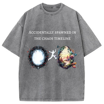 Personality fashion Switching Timelines Washed T-Shirt