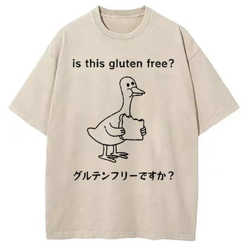 Personality fashion Avoid Gluten Product Washed T-Shirt