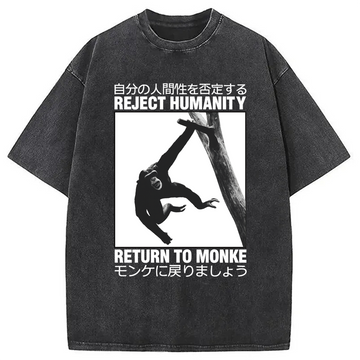 Personality fashion Return to Monke Japanese Washed T-Shirt