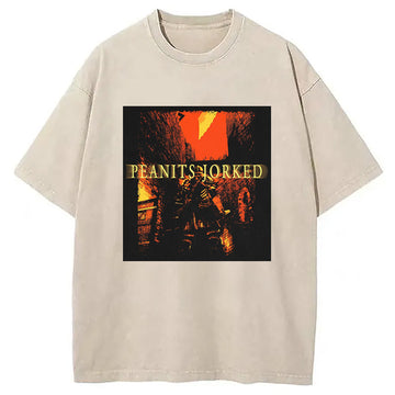 Personality fashion PEANITS JORKED Washed T-Shirt