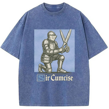Personality fashion Funny Knight Meme Washed T-Shirt