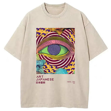 Personality fashion Illusion Eye Washed T-Shirt