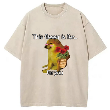 Personality fashion Cheems in Love Washed T-Shirt