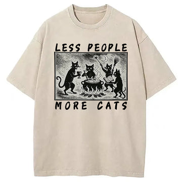 Personality fashion Cat Sacrifice Ceremony Washed T-Shirt