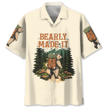 Hiking Bearly Made It Hawaiian Shirt