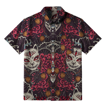 Personality fashion  Fox Mask Button-up Shirt