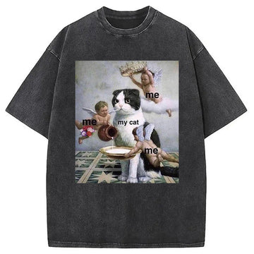 Personality fashion My Cat Washed T-Shirt