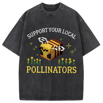 Personality fashion Support Your Local Pollinators Washed T-Shirt