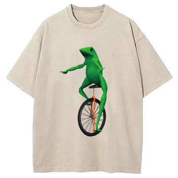 Personality fashion Dat Boi: Fog on Unicycle Washed T-Shirt