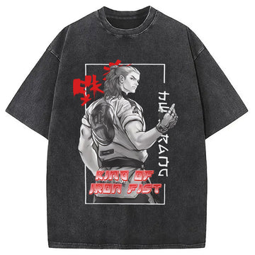 Personality fashion TEKKEN Hwoarang Anime Washed T-Shirt