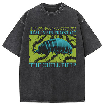Personality fashion Japanese Pill Bug Washed T-Shirt