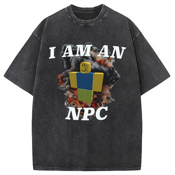 Personality fashion Roblox NPC Meme Washed T-Shirt