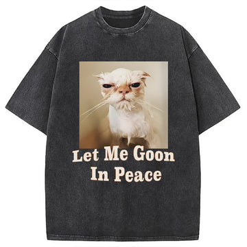 Personality fashion Let Me Gone In Peace Washed T-Shirt