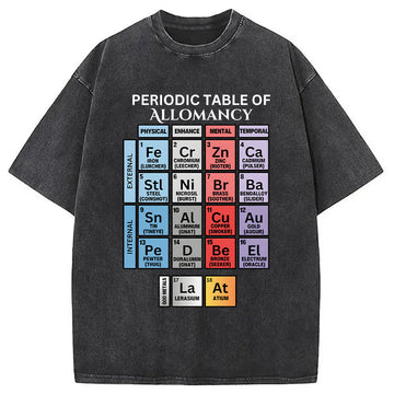 Personality fashion Periodic Table of Allomancy Washed T-Shirt