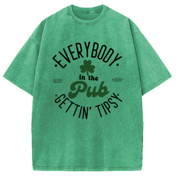 Personality fashion Everybody In The Pub Washed T-Shirt
