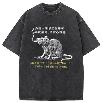 Personality fashion Travel Permit Washed T-Shirt
