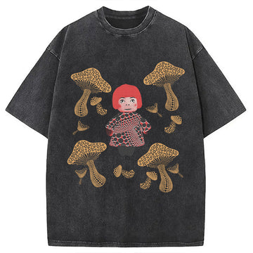 Personality fashion Mushroom Lover Washed T-Shirt