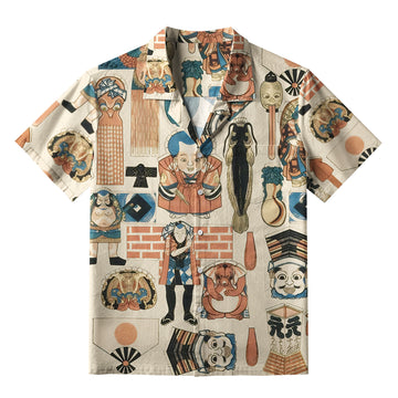 Personality fashion  Japan's Cultural Kaleidoscope Aloha Hawaiian Shirt