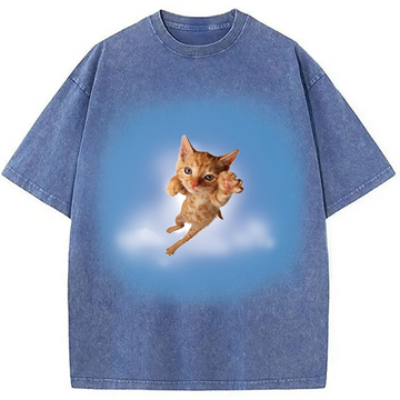 Personality fashion Pounce? More Like flounce Washed T-Shirt